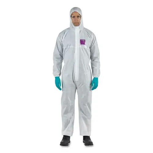 1500 Stitched Model 101 Breathable Coveralls, White, Hooded, 2X-Large 1500 Stitched Model 101 Breathable Coveralls, White, Hooded, 2X-Large