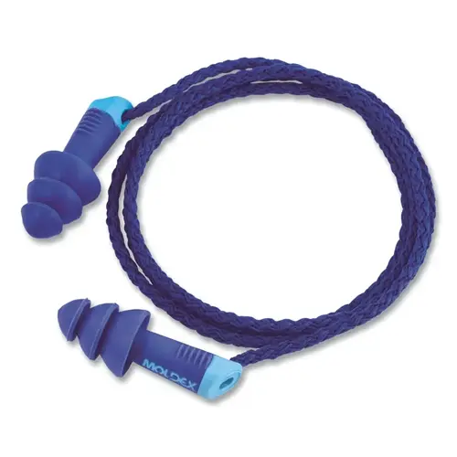 Alphas Reusable Earplug, Vinyl, Blue, Metal Detectable - 2 per pack x50 packs Alphas Reusable Earplug, Vinyl, Blue, Metal Detectable - 2 per pack x50 packs