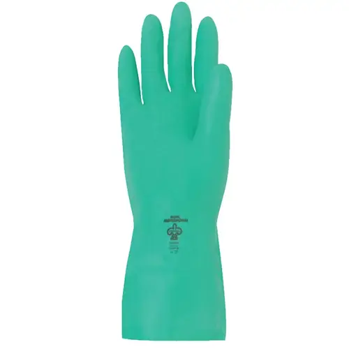 StanSolv AF-18 Gloves, Flat Cuff, Flocked Lined, Size 8, Green
