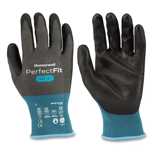 Perfect Fit Cut Resistant Gloves, Polyurethane Coating, 18 Gauge, A6/F Cut level, 11-XXL Grey - 2 per pack x10 packs
