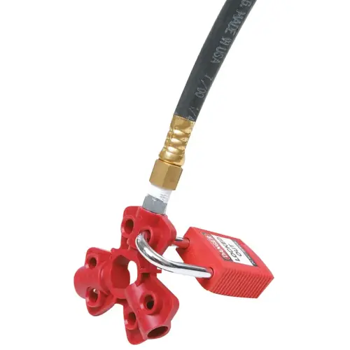 Pneumatic Quick-Disconnect Lockout, f/1/4, 3/8, 1/2 in M, Zenoy Thermoplast., RD Red Pneumatic Quick-Disconnect Lockout, f/1/4, 3/8, 1/2 in M, Zenoy Thermoplast., RD Red