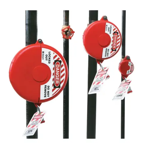 Gate Valve Lockouts, 1 in - 2 1/2 in Handle Size, Red Gate Valve Lockouts, 1 in - 2 1/2 in Handle Size, Red