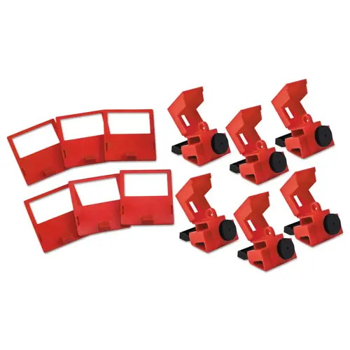 Breaker Lockouts, 120/277 V, 3/4 in W x 5/8 in L Red