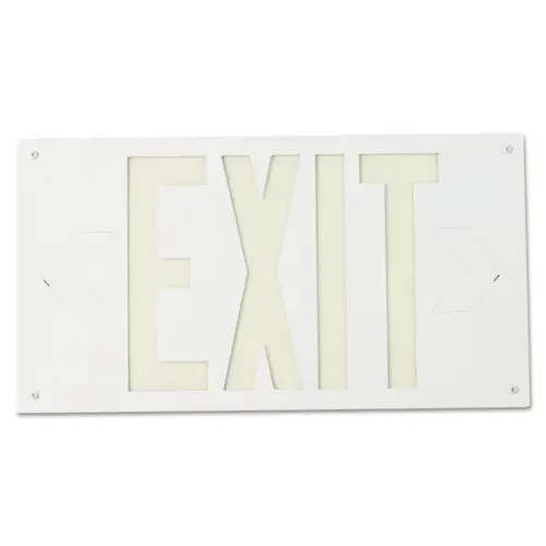 Glo Exit Signs, Exit, 15 x 0.25 x 8.25, White Glo Exit Signs, Exit, 15 x 0.25 x 8.25, White