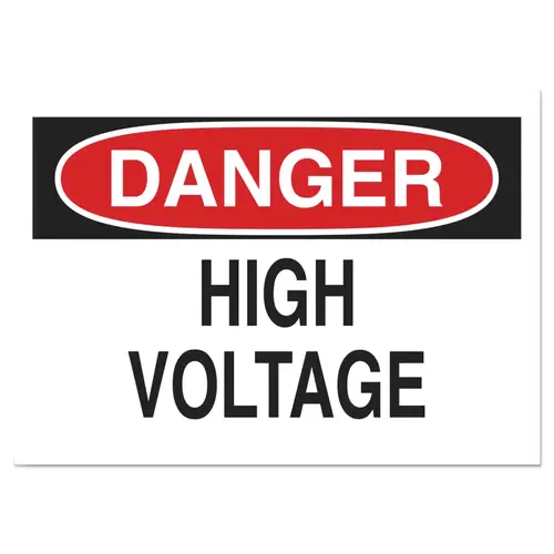 Health & Safety Signs, Danger - High Voltage, 10X14 Polyester Sticker Health & Safety Signs, Danger - High Voltage, 10X14 Polyester Sticker
