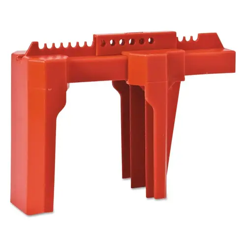 4-Legged Ball Valve Lockouts, 0.313 in Dia. Shackle, 4.44w x 12d x 8.66h, Red 4-Legged Ball Valve Lockouts, 0.313 in Dia. Shackle, 4.44w x 12d x 8.66h, Red