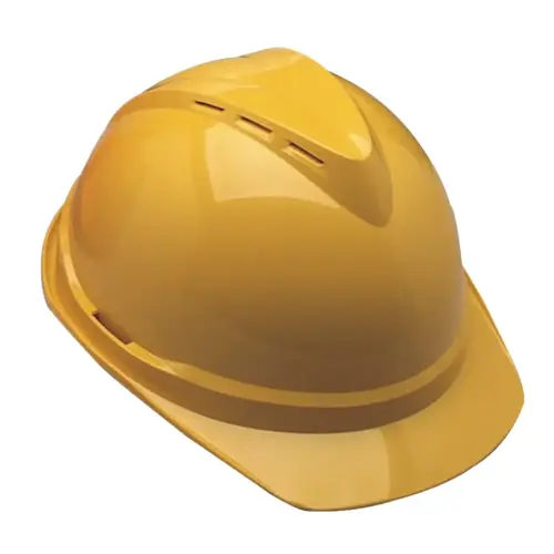 V-Gard 500 Protective Caps and Hats, 4 Point Fas-Trac, Vented Cap, Yellow V-Gard 500 Protective Caps and Hats, 4 Point Fas-Trac, Vented Cap, Yellow
