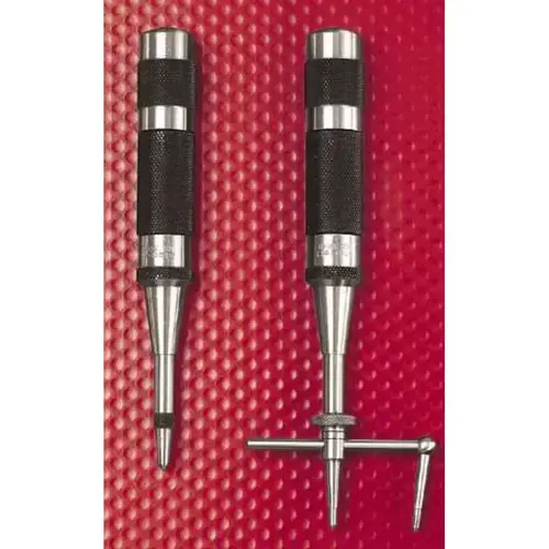 Automatic Center Punches, 4 in L, 7/16 in Tip, Steel Automatic Center Punches, 4 in L, 7/16 in Tip, Steel