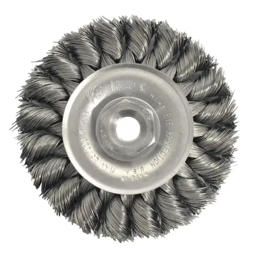 Standard Twist Knot Wire Wheel, 3 in D, .014 Stainless Steel, 3/8 in 24 UNF Nut - pack of 50 Standard Twist Knot Wire Wheel, 3 in D, .014 Stainless Steel, 3/8 in 24 UNF Nut - pack of 50
