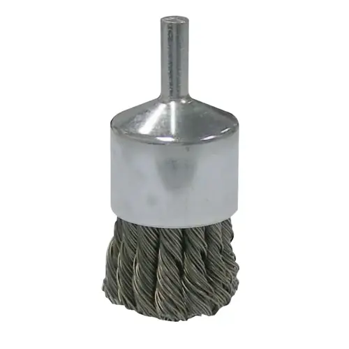 Vortec Pro Stem Mtd Knot Wire End Brushes, Carbon Steel, 1 in Dia, .014 Wire - pack of 10 Vortec Pro Stem Mtd Knot Wire End Brushes, Carbon Steel, 1 in Dia, .014 Wire - pack of 10