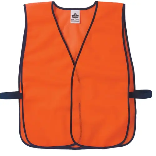 GloWear  Safety Vest, 8010HL, Non-Certified, Hook and Loop, One Size, Orange