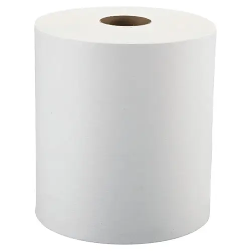 Nonperforated Roll Towels, 1-Ply, White, 8" x 800ft - pack of 6