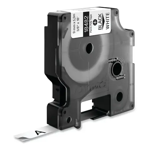 Industrial Rhino Permanent Polyester Label Cartridge, 3/8 in W x 18 ft L, Black Print on White Background - pack of 25 Industrial Rhino Permanent Polyester Label Cartridge, 3/8 in W x 18 ft L, Black Print on White Background - pack of 25