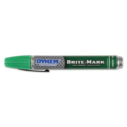 BRITE-MARK 40 Threaded Cap/Barrel Permanent Paint Marker, Valve Action, Medium, Green - pack of 12 BRITE-MARK 40 Threaded Cap/Barrel Permanent Paint Marker, Valve Action, Medium, Green - pack of 12