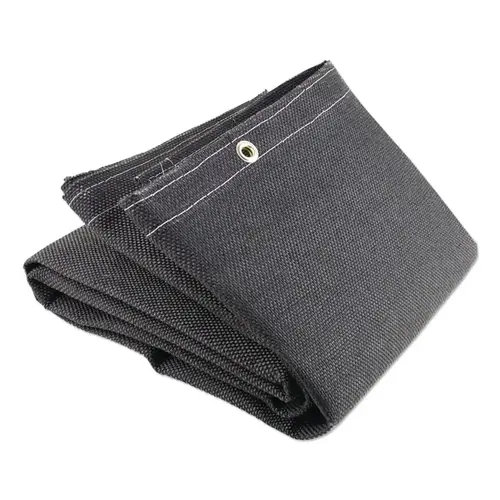 Vermiculite Medium-Duty Welding Blanket, 8 ft W x 8 ft L, 24 oz, with Grommets, Black Vermiculite Medium-Duty Welding Blanket, 8 ft W x 8 ft L, 24 oz, with Grommets, Black