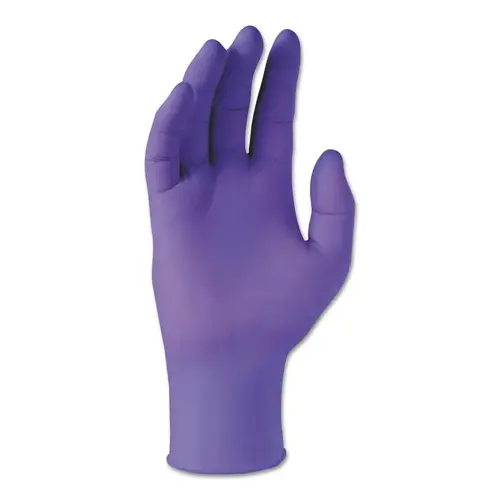Purple Nitrile  Exam Gloves, Beaded Cuff, Unlined, X-Small