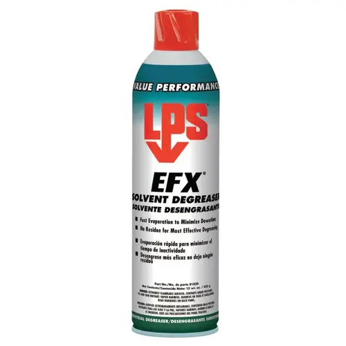 EFX Solvent Degreaser, 15 oz, Aerosol Can, Solvent Scent Clear - pack of 12 EFX Solvent Degreaser, 15 oz, Aerosol Can, Solvent Scent Clear - pack of 12