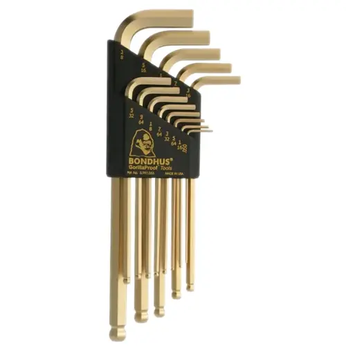 GoldGuard Balldriver L-Wrench Sets, 13 per holder, Hex Ball Tip, Inch GoldGuard Balldriver L-Wrench Sets, 13 per holder, Hex Ball Tip, Inch