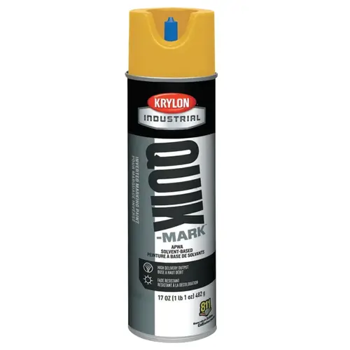 Quik-Mark APWA Solvent-Based Inverted Marking Paint, 17oz Aerosol, Safety Yellow - pack of 12 Quik-Mark APWA Solvent-Based Inverted Marking Paint, 17oz Aerosol, Safety Yellow - pack of 12
