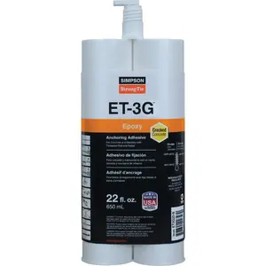 SIMPSON STRONG-TIE CO ET3G22-N ET-3G22-N Epoxy Adhesive, Gray, Paste, 22 oz Cartridge
