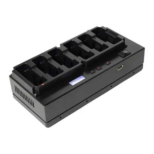 6 Bay Charging Case for RF-TX1 Portable Transmitter and RF-RX1 Portable Receivers 6 Bay Charging Case Black, FM