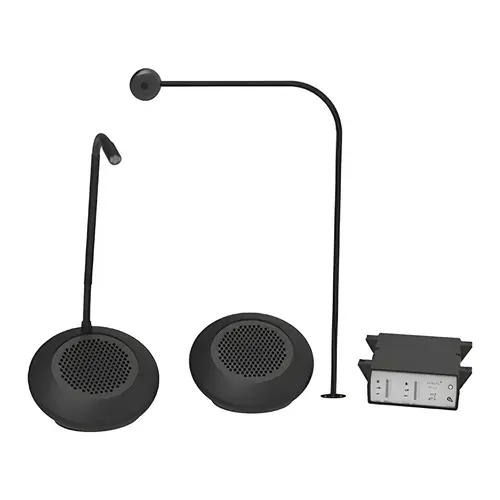 Speaker Pod And Screen Mounted Microphone System Black RAL 9005