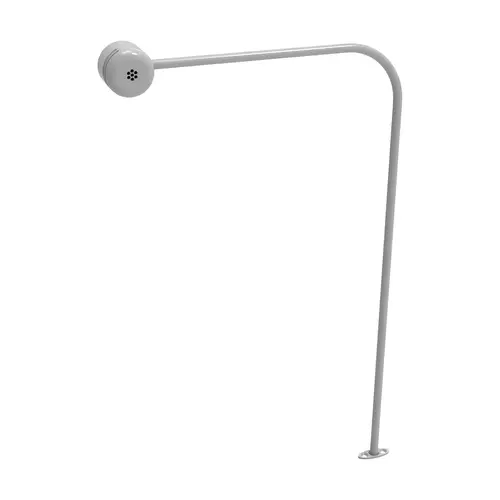 Glass Mounted Microphone With Bent Stem Silver Anodised