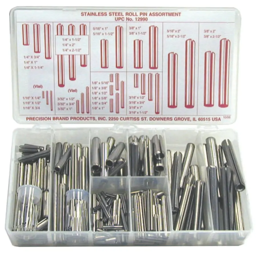 Precision Brand Roll Pin Assortments Stainless Steel 12990 Precision Brand Roll Pin Assortments Stainless Steel 12990