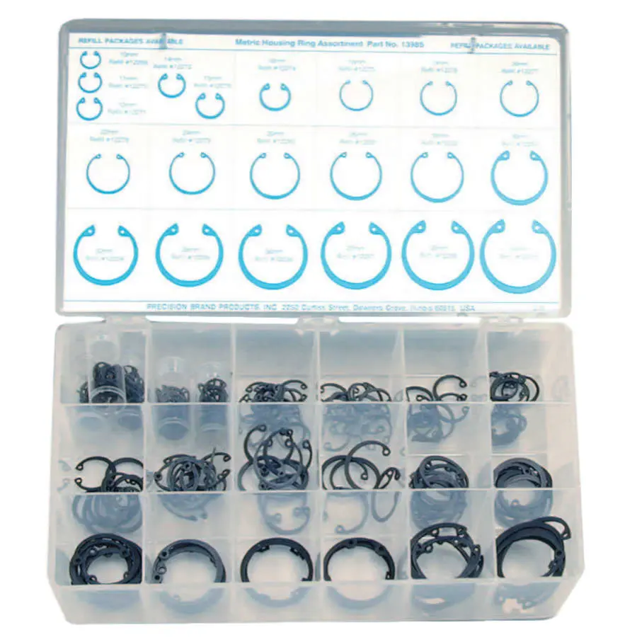 Precision Brand Metric Housing Ring Assortments Steel 218 per set 13985