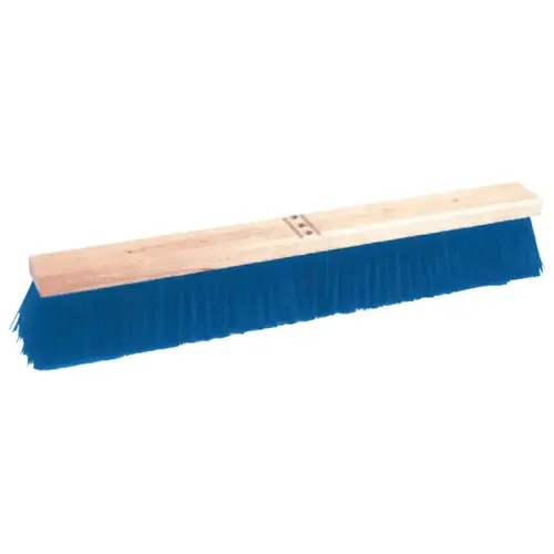 Coarse Sweeping Contractor Broom, 24in Hardwood Block, 3in Trim, Stiff Blue Poly Coarse Sweeping Contractor Broom, 24in Hardwood Block, 3in Trim, Stiff Blue Poly