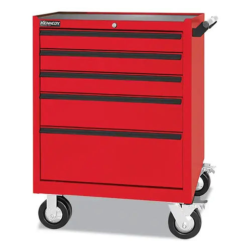 5-Drawer Maintenance Pro  Roller Cabinet, 29 in W x 30 in D x 33 in H, Gray Red