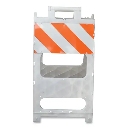 PLASTX FF  Barricade Top Sheeted Panel, 8 in H, 24 in L, Engineer Grade Sheeting Orange/White