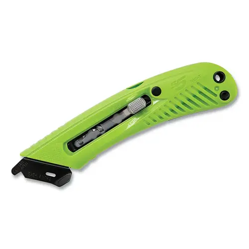 S5 Safety Cutter, 6.12 in L, Manual-Retracting Blade, Carbon Steel, Plastic Handle, Green - pack of 12 S5 Safety Cutter, 6.12 in L, Manual-Retracting Blade, Carbon Steel, Plastic Handle, Green - pack of 12