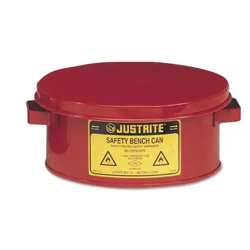 Bench Cans, Hazardous Liquid Cleaning Can, 1 gal, Red Bench Cans, Hazardous Liquid Cleaning Can, 1 gal, Red