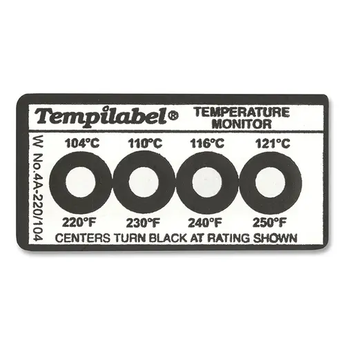 Tempilable Series 4 Temperature Indicating Label, 330 degree F, 1.77 in L Tempilable Series 4 Temperature Indicating Label, 330 degree F, 1.77 in L