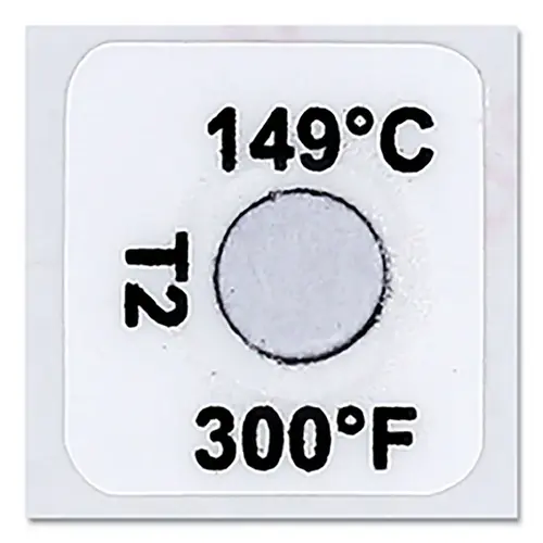 Series 21 Tempilable Temperature Indicating Label, 300 degree F, 0.5 in L - pack of 210 Series 21 Tempilable Temperature Indicating Label, 300 degree F, 0.5 in L - pack of 210
