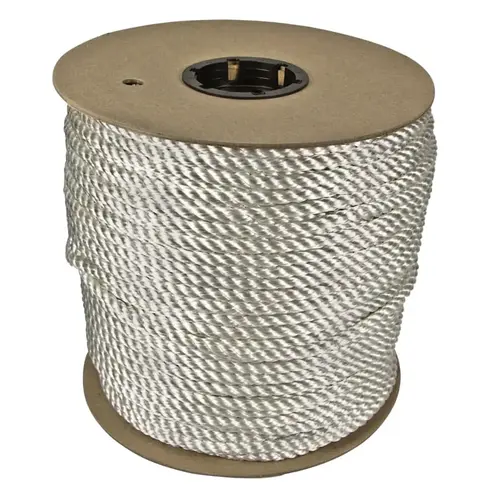 Twisted Nylon Ropes, 1 in x 600 ft, Nylon, White Twisted Nylon Ropes, 1 in x 600 ft, Nylon, White