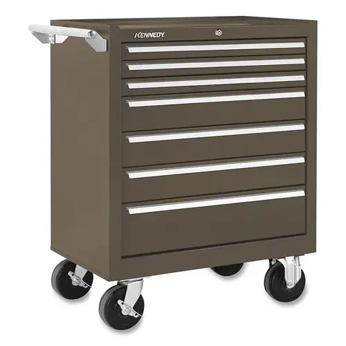 K2000 Industrial Roller Cabinet, 29 in W x 20 in D x 35 in H, 7-Drawer, Ball-Bearing Slides, Brown Wrinkle K2000 Industrial Roller Cabinet, 29 in W x 20 in D x 35 in H, 7-Drawer, Ball-Bearing Slides, Brown Wrinkle