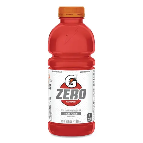 G Zero Sugar Ready-to-Drink Thirst Quencher, 20 oz, Bottle, Fruit Punch - pack of 24
