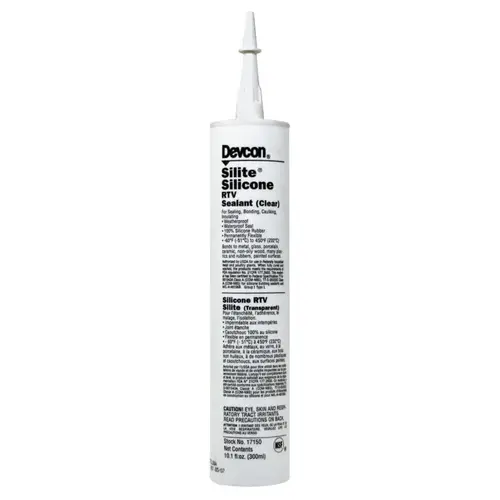 Silite High Temp Silicone RTV Sealant, 10.3 oz, Cartridge, Clear Silite High Temp Silicone RTV Sealant, 10.3 oz, Cartridge, Clear