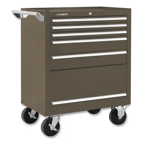 K1800 Industrial Roller Cabinet, 27 in W x 18 in D x 35 in H, 5-Drawer/1 Compartment, Ball-Bearing Slides, Brown Wrinkle