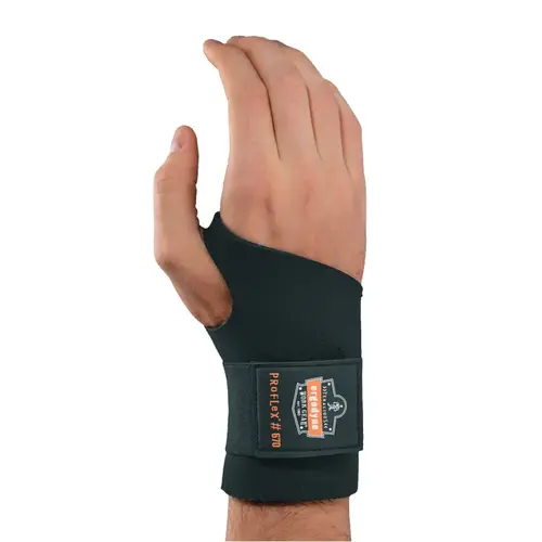 ProFlex  670 Ambidextrous Single Strap Wrist Support, Neoprene, Black, Large