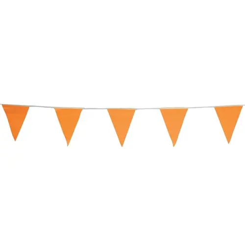 Pennants, Vinyl, 9 in x 12 in, Orange, 60 ft String