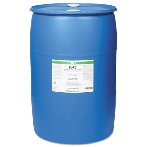 Zyglo ZL-4C Water Base Fluorescent Penetrants, Drum, 55 gal Green Zyglo ZL-4C Water Base Fluorescent Penetrants, Drum, 55 gal Green