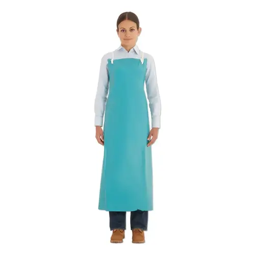 PVC Apron, 56-100, 18 mil, 48 in Ties, 33 in x 44 in, Green PVC Apron, 56-100, 18 mil, 48 in Ties, 33 in x 44 in, Green