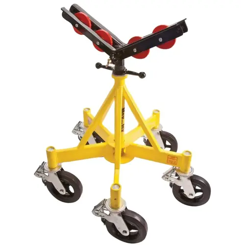Max-Jax Pipe Stand, Vee, 2500 lb Cap, 4 in to36 in Pipe, 30.5 in to 42.5 H Yellow Max-Jax Pipe Stand, Vee, 2500 lb Cap, 4 in to36 in Pipe, 30.5 in to 42.5 H Yellow