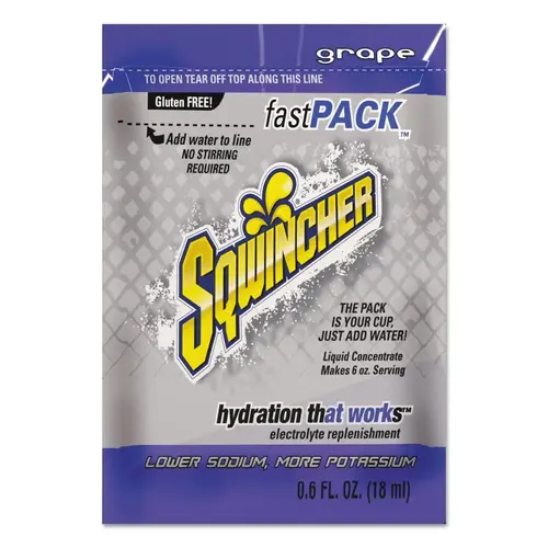 Fast Pack Drink Mix, Grape, 0.6 fl oz, Pack, Yields 6 oz - pack of 200 Fast Pack Drink Mix, Grape, 0.6 fl oz, Pack, Yields 6 oz - pack of 200