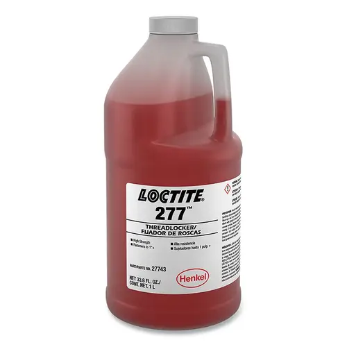 277 High-Strength Threadlocker, 1 L, Red 277 High-Strength Threadlocker, 1 L, Red
