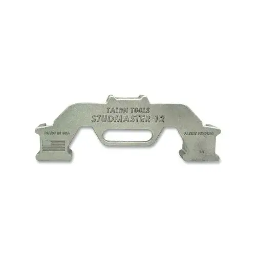 Stud Master Precision Framing Tool, 6.25 in W x 15.5 in L x 2 in H, for Wood Studs on 12 in Centers, Aluminum Gray