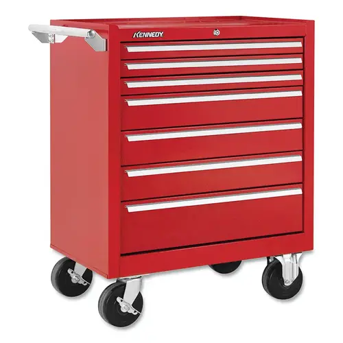 K2000 Industrial Roller Cabinet, 29 in W x 20 in D x 35 in H, 7-Drawer, Ball-Bearing Slides, Red K2000 Industrial Roller Cabinet, 29 in W x 20 in D x 35 in H, 7-Drawer, Ball-Bearing Slides, Red